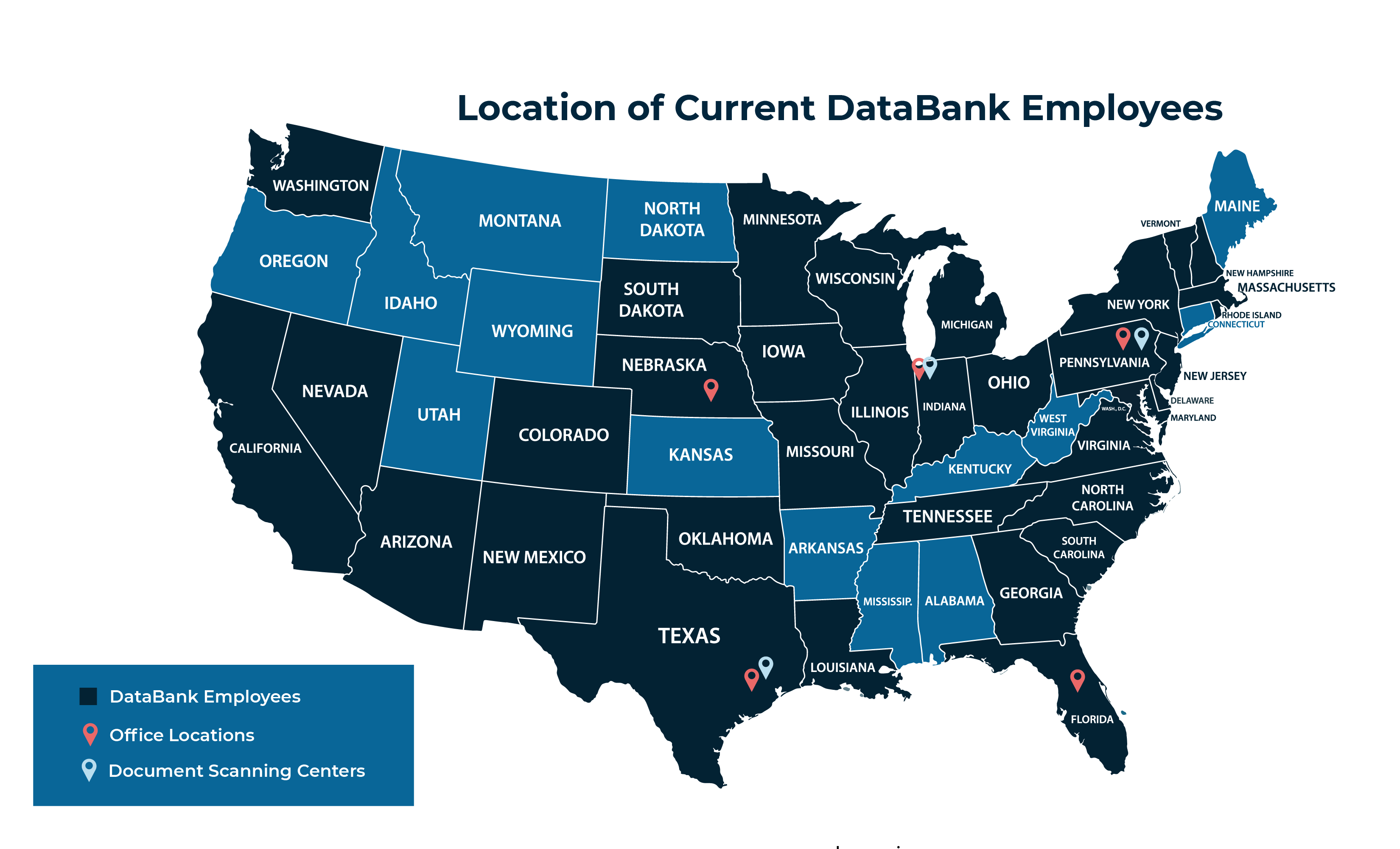 location of current databank employees